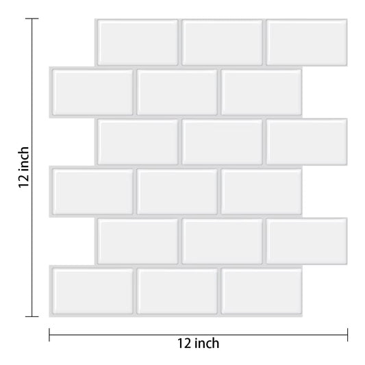 Thicker Subway Tiles Peel and Stick Premium Wall Tiles Stick on Tiles Kitchen Backsplash - 5 Pieces Pack